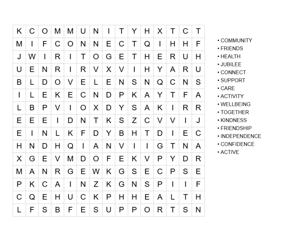 Jubilee themed wordsearch