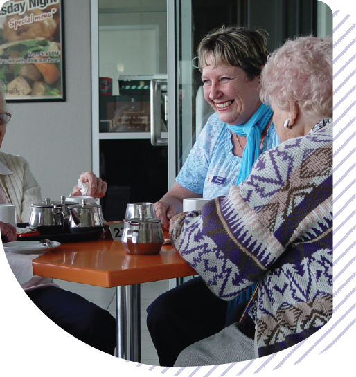 support workers aged care cafe visit in indooroopilly